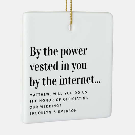 Funny Officers Voorstel trouwt ons Keramisch Ornament (Rechts)