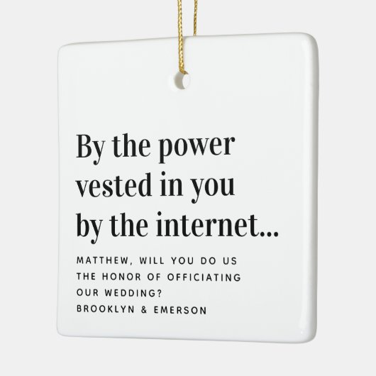 Funny Officers Voorstel trouwt ons Keramisch Ornament (Links)