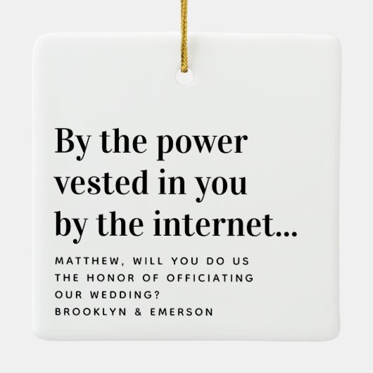 Funny Officers Voorstel trouwt ons Keramisch Ornament (Achterkant)