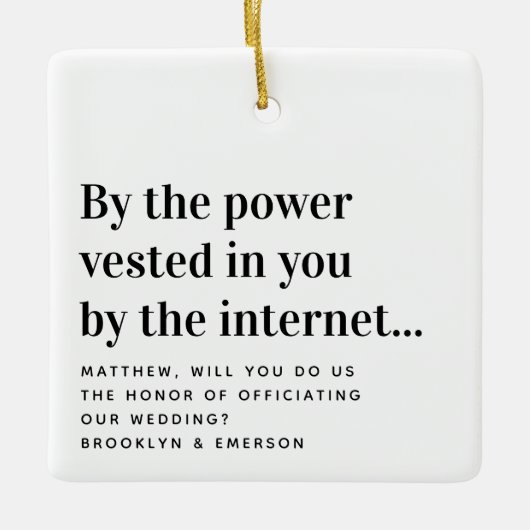 Funny Officers Voorstel trouwt ons Keramisch Ornament (Voorkant)