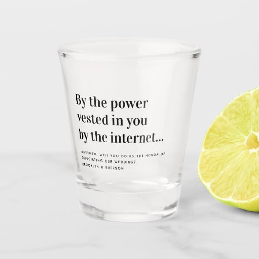 Funny Officers Voorstel trouwt ons Shot Glas (Voorkant)