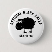 Funny Official Black Sheep Ronde Button 5,7 Cm (Voorkant)
