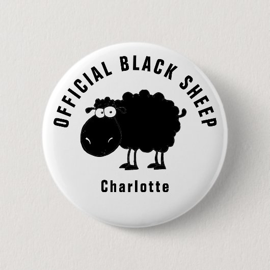 Funny Official Black Sheep Ronde Button 5,7 Cm (Voorkant)