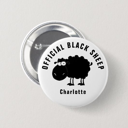 Funny Official Black Sheep Ronde Button 5,7 Cm (Voorkant /achterkant)