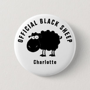 Funny Official Black Sheep Ronde Button 5,7 Cm