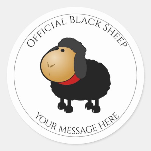 Funny Official Black Sheep Sticker (Voorkant)