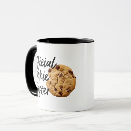 Funny Official Cookie Taster Coffee Mok Design (Voorkant links)