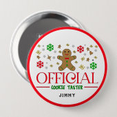 Funny Official Cookie Taster Kerstmis personaliser Ronde Button 4,0 Cm (Voorkant /achterkant)