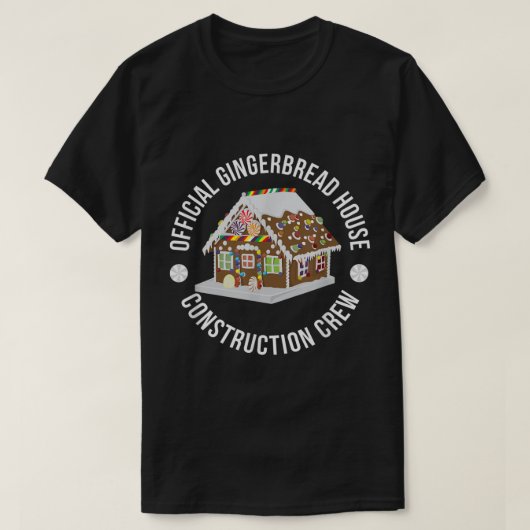 Funny Official Gingerbrood House Construction Crew T-shirt (Design voorkant)