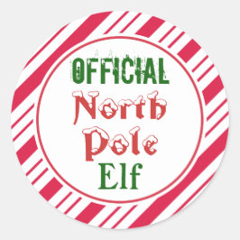 Funny Official North Pole Elf Kerst stickers