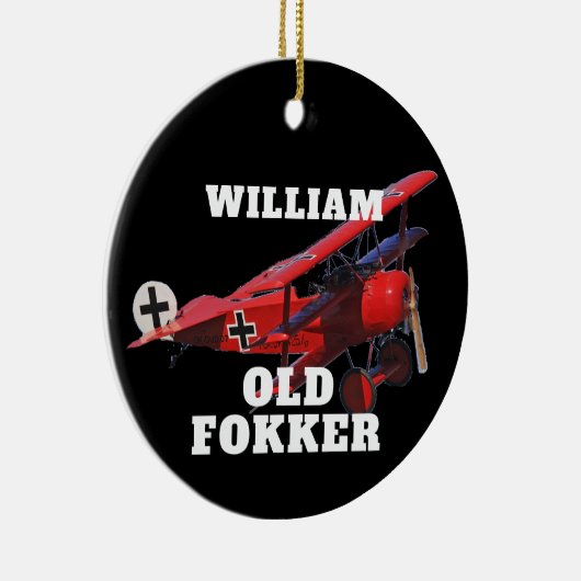 Funny Official Old Fokker Kerstkerst Keramisch Ornament (Rechts)