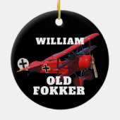 Funny Official Old Fokker Kerstkerst Keramisch Ornament (Achterkant)