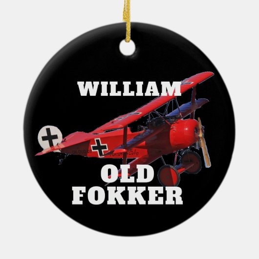 Funny Official Old Fokker Kerstkerst Keramisch Ornament (Achterkant)