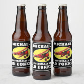 Funny Official Old Fokker Over the Hill Birthday Bier Etiket (Flessen)