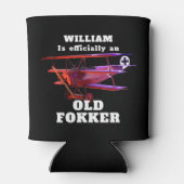 Funny Official Old Fokker Over the Hill Birthday Blikjeskoeler (Achterkant)