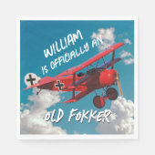 Funny Official Old Fokker Over the Hill Birthday Servet (Voorkant)