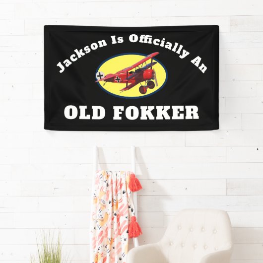 Funny Official Old Fokker Over the Hill Birthday Spandoek (Insitu)