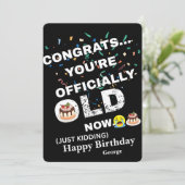 Funny Officially Old Birthday - Bold Meme Style Feestdagenkaart (Staand voorkant)