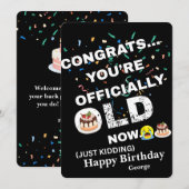 Funny Officially Old Birthday - Bold Meme Style Feestdagenkaart (Voorkant / Achterkant)