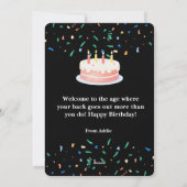 Funny Officially Old Birthday - Bold Meme Style Feestdagenkaart (Achterkant)