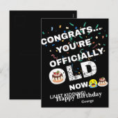 Funny Officially Old Birthday - Bold Meme Style Feestdagenkaart (Voorkant / Achterkant)