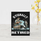 Funny O'fishally Gepensioneerd T-shirt voor Pensio Kaart (Gele Bloem)