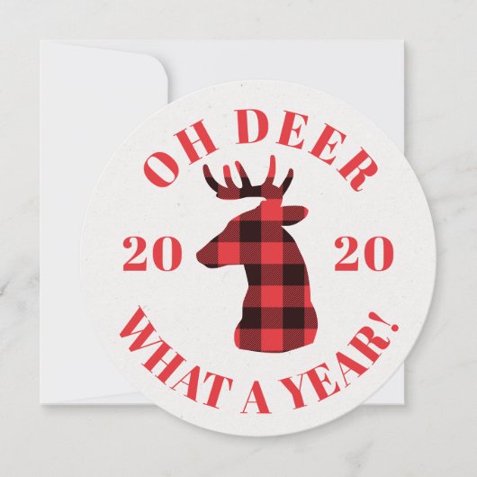 Funny Oh Deer 2020 Buffalo Pset Foto Feestdagenkaart (Voorkant)