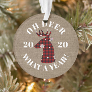 Funny Oh Deer 2020 Foto Ornament