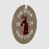 Funny Oh Deer 2020 Foto Ornament (voorkant)