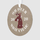 Funny Oh Deer 2020 Foto Ornament (voorkant)