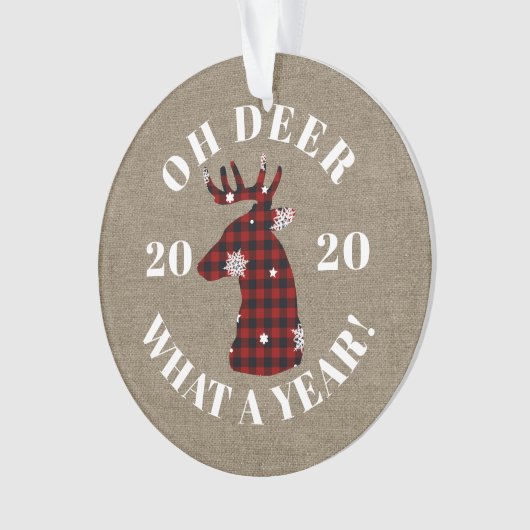 Funny Oh Deer 2020 Foto Ornament (voorkant)