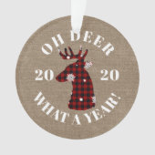Funny Oh Deer 2020 Foto Ornament (voorkant)
