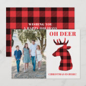 Funny Oh Deer Kerstmis hier Buffalo Pset Feestdagenkaart (Voorkant / Achterkant)
