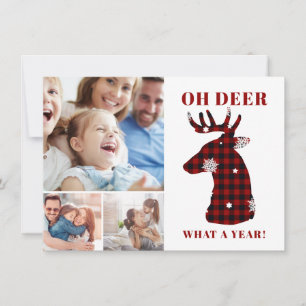 Funny Oh Deer Pset Snowflakes Foto Collage Feestdagenkaart