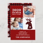 Funny Oh Deer Pset Snowflakes Foto Collage Feestdagenkaart (Voorkant / Achterkant)