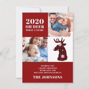 Funny Oh Deer Pset Snowflakes Foto Collage Feestdagenkaart