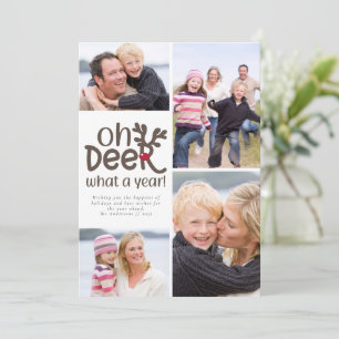 Funny Oh Deer wat een jaar foto Holiday Kaart