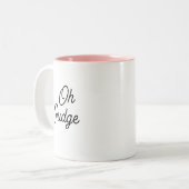 Funny Oh Fudge Kerstochtend, Stocking Stuffer Tweekleurige Koffiemok (Voorkant links)