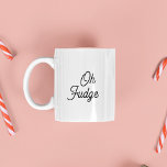 Funny Oh Fudge Kerstochtend, Stocking Stuffer Tweekleurige Koffiemok<br><div class="desc">Spice up your mornings met onze hilarische minimalistische typografie 'Oh Fudge' Mok! ☕ Voeg je aangepaste twist toe voor extra giechels. Een must-have kous stuffer! 🎅 #OhFudgeMug #ChristmasLaughs</div>