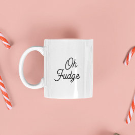 Funny Oh Fudge Kerstochtend, Stocking Stuffer Tweekleurige Koffiemok