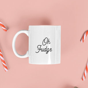 Funny Oh Fudge Kerstochtend, Stocking Stuffer Tweekleurige Koffiemok