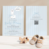 Funny Oh Mmama Llama Cute Blue Baby Boy Shower Kaart