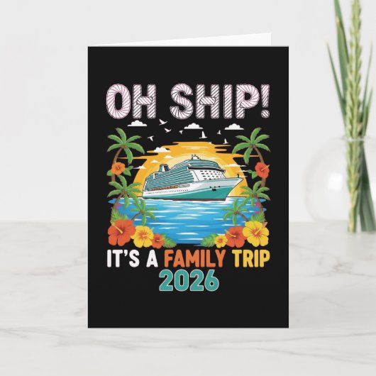 Funny Oh Ship Cruise 2026 Family Vacation Matching Kaart (Voorkant)