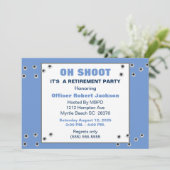 Funny Oh Shoot Police Retirement/Birthday Invite Kaart (Staand voorkant)