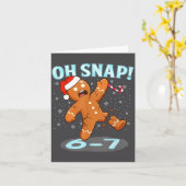 Funny Oh Snap 67 Gingerbread Man Meme 6 7 Christma Kaart (Gele Bloem)