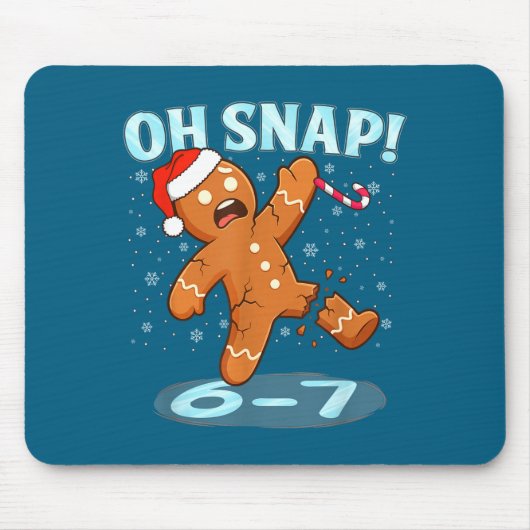 Funny Oh Snap 67 Gingerbread Man Meme 6 7 Christma Muismat (Voorkant)