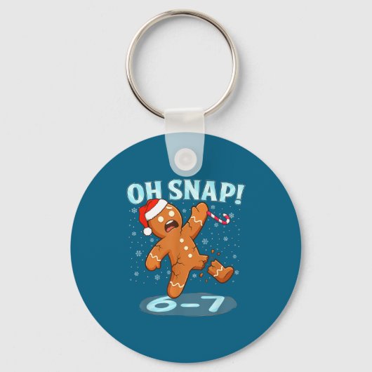 Funny Oh Snap 67 Gingerbread Man Meme 6 7 Christma Sleutelhanger (Voorkant)
