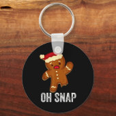 Funny Oh Snap Gingerbread Man Christmas Cookie Xma Sleutelhanger (Voorkant)