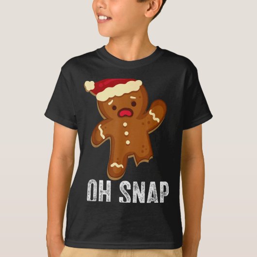 Funny Oh Snap Gingerbread Man Christmas Cookie Xma T-shirt (Voorkant)