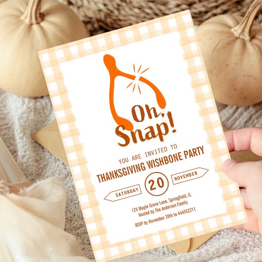 Funny Oh Snap Turkey Wishbone Thanksgiving  Kaart